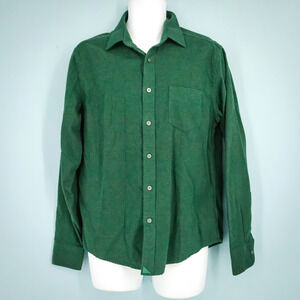 Untuckit Size Medium M Green Flannel Sherwood Slim Fit Collared Button Shirt